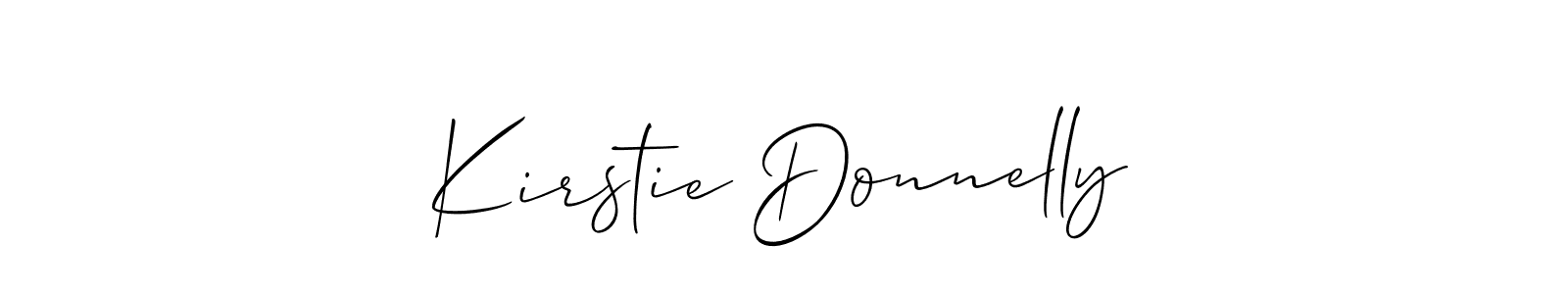 You should practise on your own different ways (Allison_Script) to write your name (Kirstie Donnelly) in signature. don't let someone else do it for you. Kirstie Donnelly signature style 2 images and pictures png
