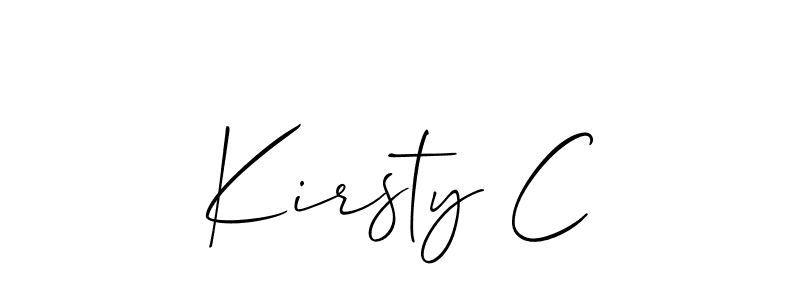 Make a beautiful signature design for name Kirsty C. With this signature (Allison_Script) style, you can create a handwritten signature for free. Kirsty C signature style 2 images and pictures png
