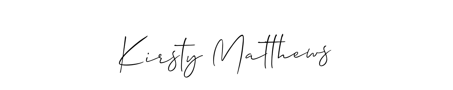 How to make Kirsty Matthews signature? Allison_Script is a professional autograph style. Create handwritten signature for Kirsty Matthews name. Kirsty Matthews signature style 2 images and pictures png