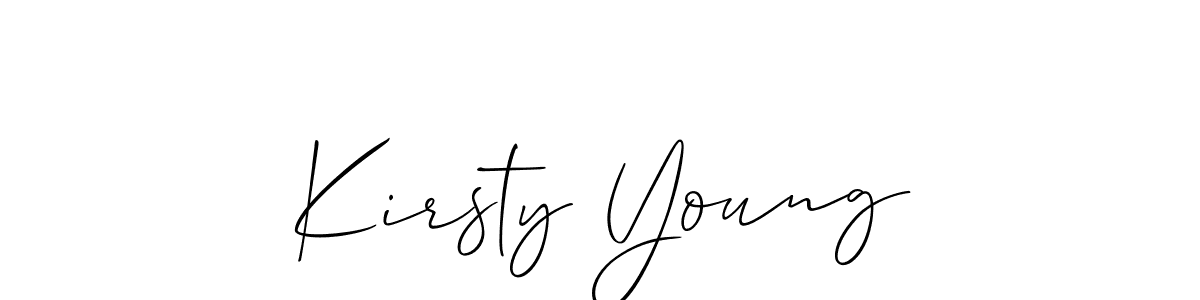 Make a short Kirsty Young signature style. Manage your documents anywhere anytime using Allison_Script. Create and add eSignatures, submit forms, share and send files easily. Kirsty Young signature style 2 images and pictures png