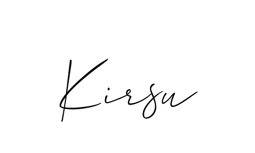 Make a short Kirsu signature style. Manage your documents anywhere anytime using Allison_Script. Create and add eSignatures, submit forms, share and send files easily. Kirsu signature style 2 images and pictures png