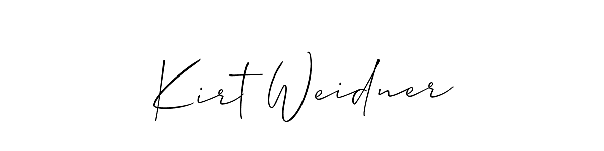Kirt Weidner stylish signature style. Best Handwritten Sign (Allison_Script) for my name. Handwritten Signature Collection Ideas for my name Kirt Weidner. Kirt Weidner signature style 2 images and pictures png