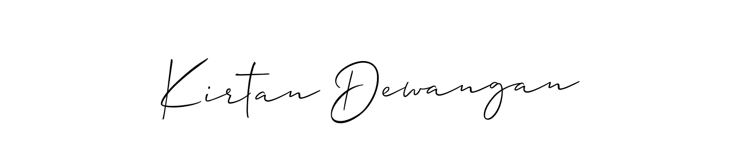 Create a beautiful signature design for name Kirtan Dewangan. With this signature (Allison_Script) fonts, you can make a handwritten signature for free. Kirtan Dewangan signature style 2 images and pictures png