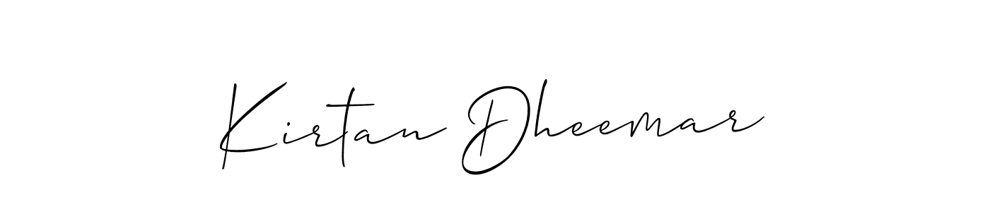 Also we have Kirtan Dheemar name is the best signature style. Create professional handwritten signature collection using Allison_Script autograph style. Kirtan Dheemar signature style 2 images and pictures png