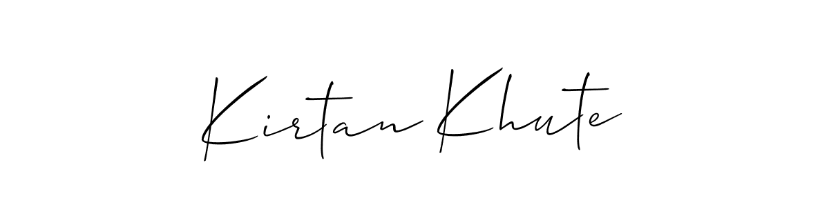 How to make Kirtan Khute signature? Allison_Script is a professional autograph style. Create handwritten signature for Kirtan Khute name. Kirtan Khute signature style 2 images and pictures png