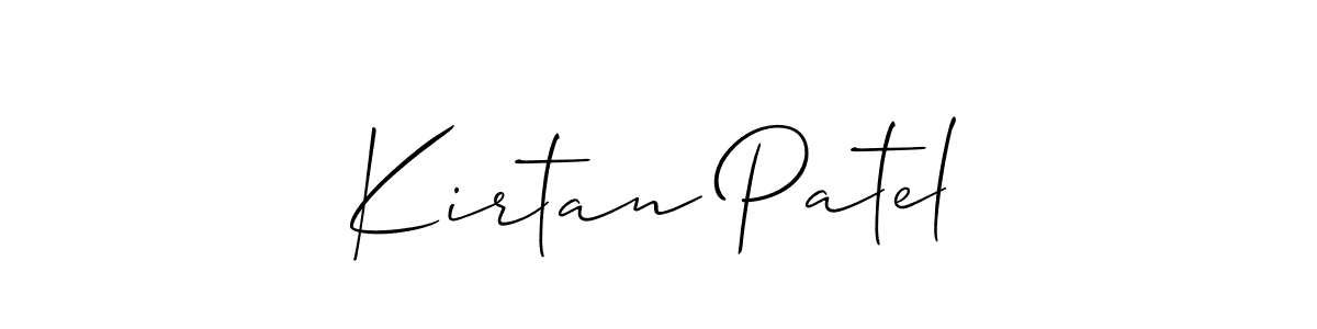 Use a signature maker to create a handwritten signature online. With this signature software, you can design (Allison_Script) your own signature for name Kirtan Patel. Kirtan Patel signature style 2 images and pictures png