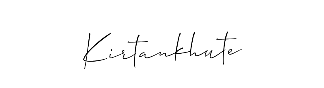 Use a signature maker to create a handwritten signature online. With this signature software, you can design (Allison_Script) your own signature for name Kirtankhute. Kirtankhute signature style 2 images and pictures png