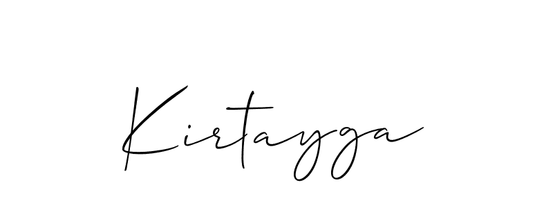 Similarly Allison_Script is the best handwritten signature design. Signature creator online .You can use it as an online autograph creator for name Kirtayga. Kirtayga signature style 2 images and pictures png