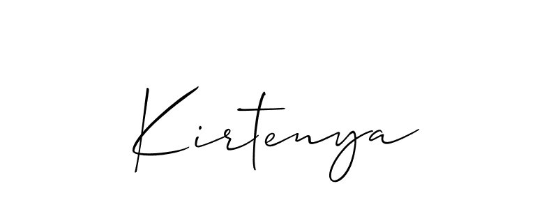 Allison_Script is a professional signature style that is perfect for those who want to add a touch of class to their signature. It is also a great choice for those who want to make their signature more unique. Get Kirtenya name to fancy signature for free. Kirtenya signature style 2 images and pictures png