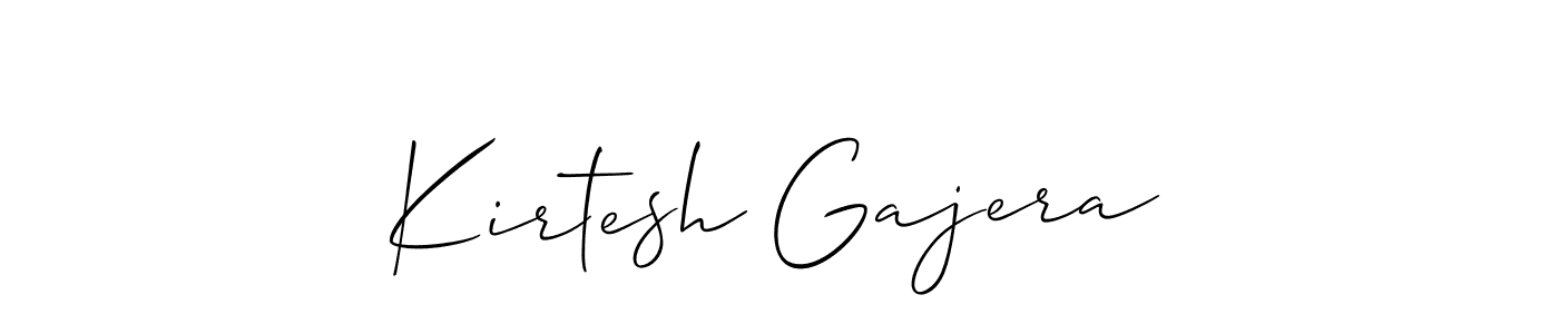 Create a beautiful signature design for name Kirtesh Gajera. With this signature (Allison_Script) fonts, you can make a handwritten signature for free. Kirtesh Gajera signature style 2 images and pictures png