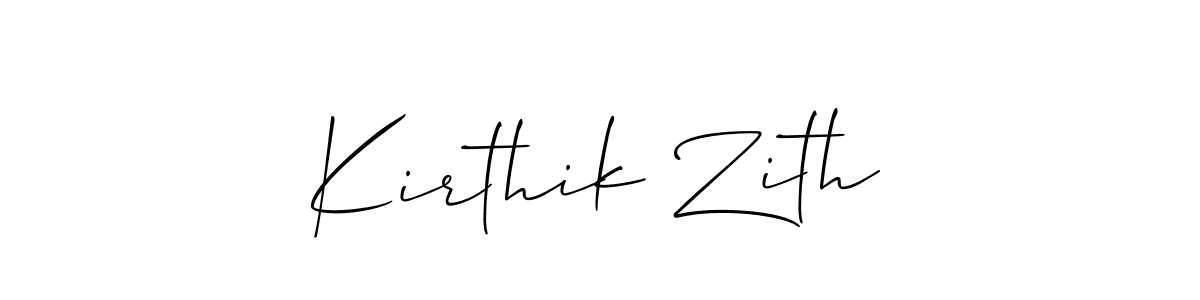 Design your own signature with our free online signature maker. With this signature software, you can create a handwritten (Allison_Script) signature for name Kirthik Zith. Kirthik Zith signature style 2 images and pictures png