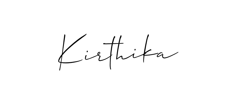 Use a signature maker to create a handwritten signature online. With this signature software, you can design (Allison_Script) your own signature for name Kirthika. Kirthika signature style 2 images and pictures png