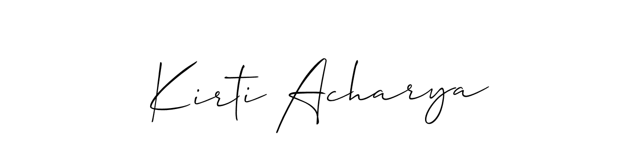 How to make Kirti Acharya signature? Allison_Script is a professional autograph style. Create handwritten signature for Kirti Acharya name. Kirti Acharya signature style 2 images and pictures png