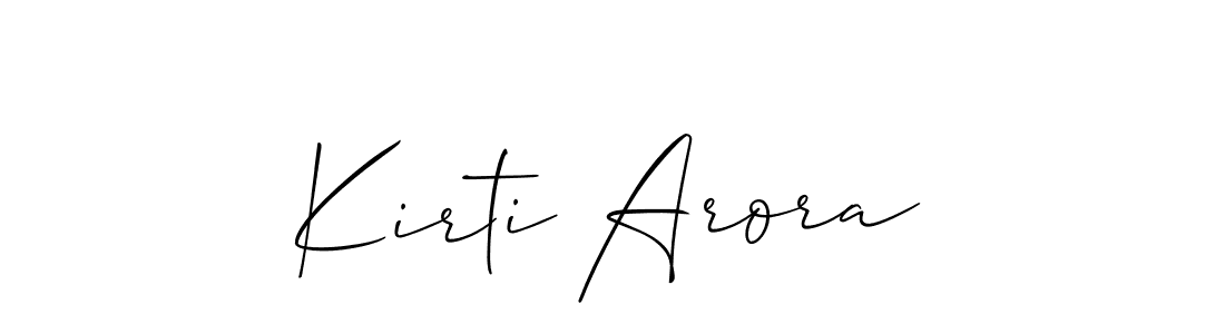 How to make Kirti Arora signature? Allison_Script is a professional autograph style. Create handwritten signature for Kirti Arora name. Kirti Arora signature style 2 images and pictures png