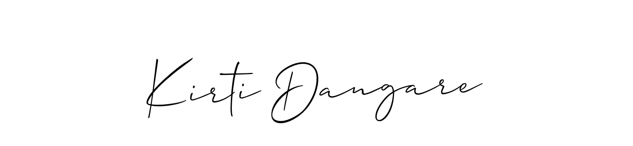 Make a short Kirti Dangare signature style. Manage your documents anywhere anytime using Allison_Script. Create and add eSignatures, submit forms, share and send files easily. Kirti Dangare signature style 2 images and pictures png