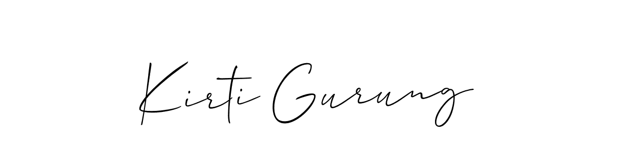 Use a signature maker to create a handwritten signature online. With this signature software, you can design (Allison_Script) your own signature for name Kirti Gurung. Kirti Gurung signature style 2 images and pictures png