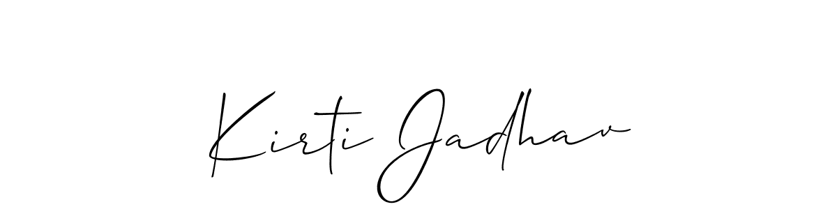 if you are searching for the best signature style for your name Kirti Jadhav. so please give up your signature search. here we have designed multiple signature styles  using Allison_Script. Kirti Jadhav signature style 2 images and pictures png