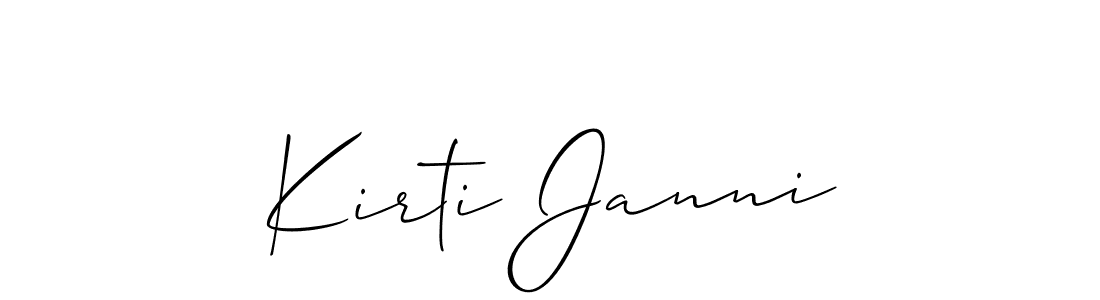 You should practise on your own different ways (Allison_Script) to write your name (Kirti Janni) in signature. don't let someone else do it for you. Kirti Janni signature style 2 images and pictures png