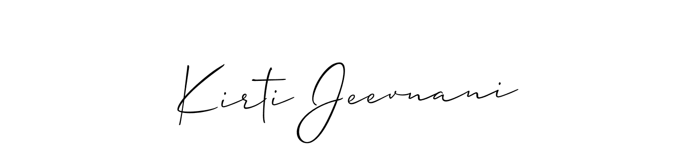 if you are searching for the best signature style for your name Kirti Jeevnani. so please give up your signature search. here we have designed multiple signature styles  using Allison_Script. Kirti Jeevnani signature style 2 images and pictures png