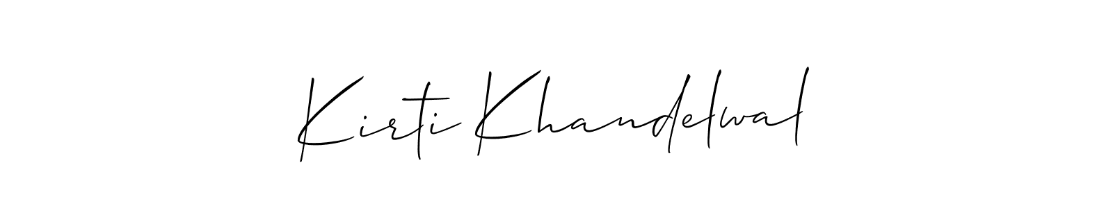 How to make Kirti Khandelwal name signature. Use Allison_Script style for creating short signs online. This is the latest handwritten sign. Kirti Khandelwal signature style 2 images and pictures png