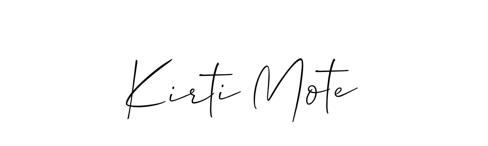 How to make Kirti Mote name signature. Use Allison_Script style for creating short signs online. This is the latest handwritten sign. Kirti Mote signature style 2 images and pictures png