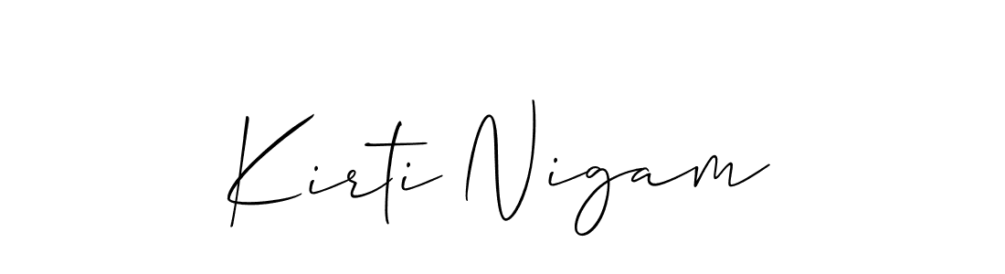 How to make Kirti Nigam name signature. Use Allison_Script style for creating short signs online. This is the latest handwritten sign. Kirti Nigam signature style 2 images and pictures png