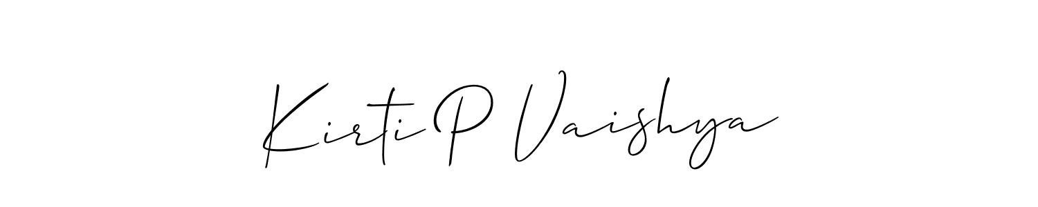 It looks lik you need a new signature style for name Kirti P Vaishya. Design unique handwritten (Allison_Script) signature with our free signature maker in just a few clicks. Kirti P Vaishya signature style 2 images and pictures png