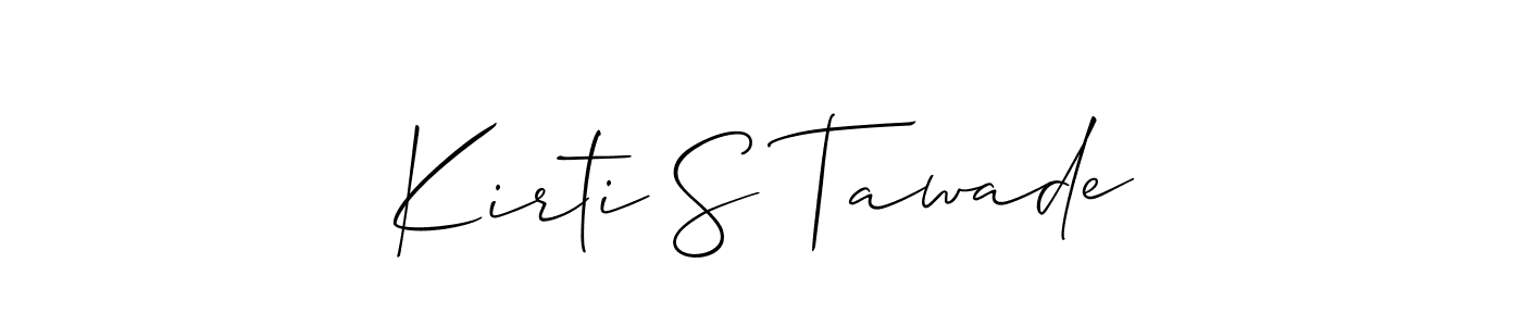 Design your own signature with our free online signature maker. With this signature software, you can create a handwritten (Allison_Script) signature for name Kirti S Tawade. Kirti S Tawade signature style 2 images and pictures png