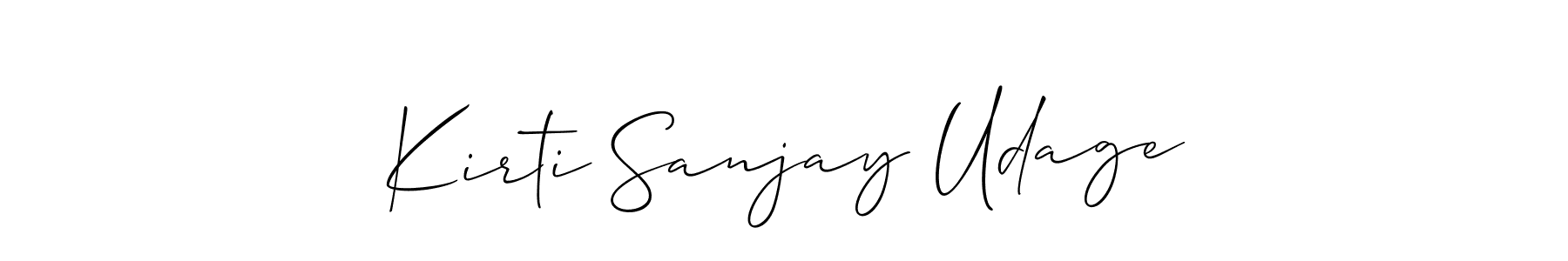 How to make Kirti Sanjay Udage signature? Allison_Script is a professional autograph style. Create handwritten signature for Kirti Sanjay Udage name. Kirti Sanjay Udage signature style 2 images and pictures png