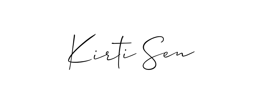 The best way (Allison_Script) to make a short signature is to pick only two or three words in your name. The name Kirti Sen include a total of six letters. For converting this name. Kirti Sen signature style 2 images and pictures png