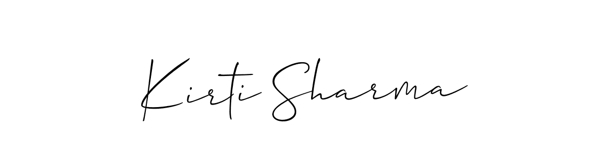 It looks lik you need a new signature style for name Kirti Sharma. Design unique handwritten (Allison_Script) signature with our free signature maker in just a few clicks. Kirti Sharma signature style 2 images and pictures png