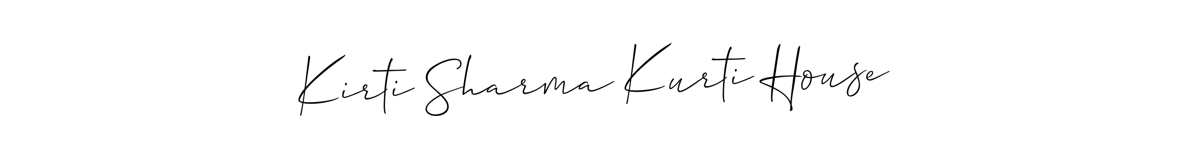It looks lik you need a new signature style for name Kirti Sharma Kurti House. Design unique handwritten (Allison_Script) signature with our free signature maker in just a few clicks. Kirti Sharma Kurti House signature style 2 images and pictures png