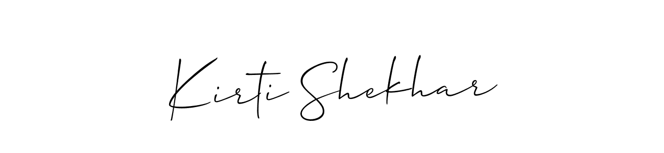 if you are searching for the best signature style for your name Kirti Shekhar. so please give up your signature search. here we have designed multiple signature styles  using Allison_Script. Kirti Shekhar signature style 2 images and pictures png