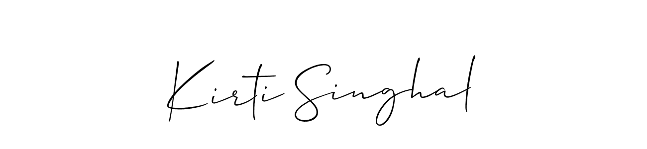 How to make Kirti Singhal signature? Allison_Script is a professional autograph style. Create handwritten signature for Kirti Singhal name. Kirti Singhal signature style 2 images and pictures png