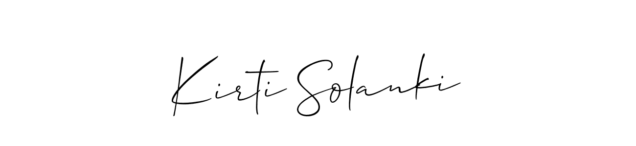 How to make Kirti Solanki signature? Allison_Script is a professional autograph style. Create handwritten signature for Kirti Solanki name. Kirti Solanki signature style 2 images and pictures png