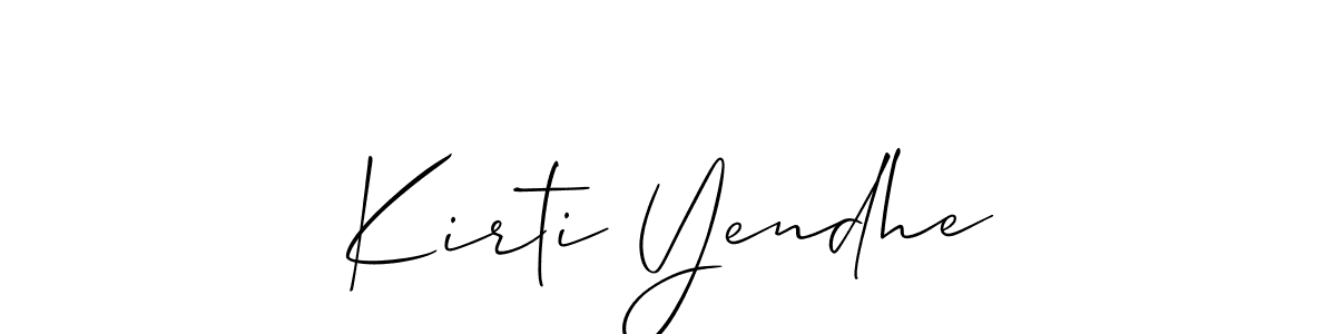 Also we have Kirti Yendhe name is the best signature style. Create professional handwritten signature collection using Allison_Script autograph style. Kirti Yendhe signature style 2 images and pictures png