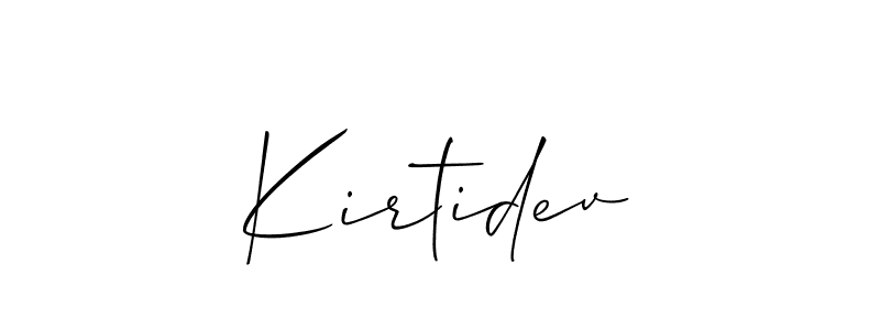 Also we have Kirtidev name is the best signature style. Create professional handwritten signature collection using Allison_Script autograph style. Kirtidev signature style 2 images and pictures png