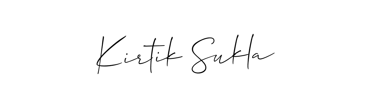 if you are searching for the best signature style for your name Kirtik Sukla. so please give up your signature search. here we have designed multiple signature styles  using Allison_Script. Kirtik Sukla signature style 2 images and pictures png