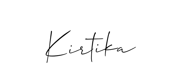 Create a beautiful signature design for name Kirtika. With this signature (Allison_Script) fonts, you can make a handwritten signature for free. Kirtika signature style 2 images and pictures png