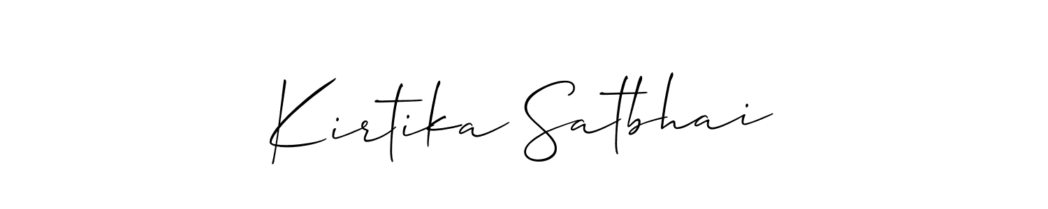 Also You can easily find your signature by using the search form. We will create Kirtika Satbhai name handwritten signature images for you free of cost using Allison_Script sign style. Kirtika Satbhai signature style 2 images and pictures png