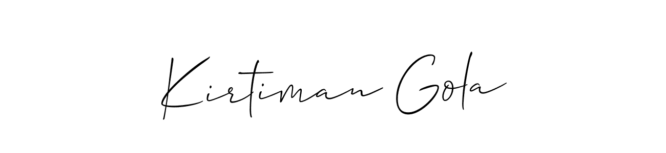 This is the best signature style for the Kirtiman Gola name. Also you like these signature font (Allison_Script). Mix name signature. Kirtiman Gola signature style 2 images and pictures png