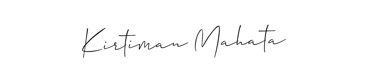 Make a short Kirtiman Mahata signature style. Manage your documents anywhere anytime using Allison_Script. Create and add eSignatures, submit forms, share and send files easily. Kirtiman Mahata signature style 2 images and pictures png