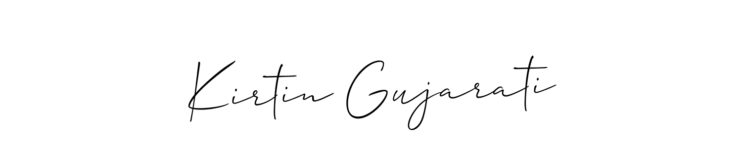 Allison_Script is a professional signature style that is perfect for those who want to add a touch of class to their signature. It is also a great choice for those who want to make their signature more unique. Get Kirtin Gujarati name to fancy signature for free. Kirtin Gujarati signature style 2 images and pictures png
