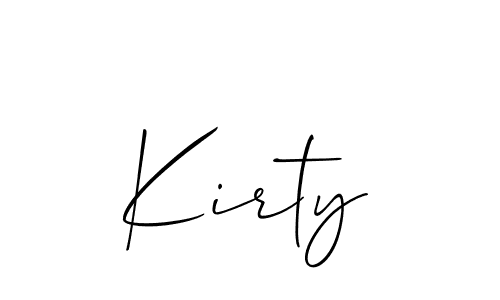 Design your own signature with our free online signature maker. With this signature software, you can create a handwritten (Allison_Script) signature for name Kirty. Kirty signature style 2 images and pictures png