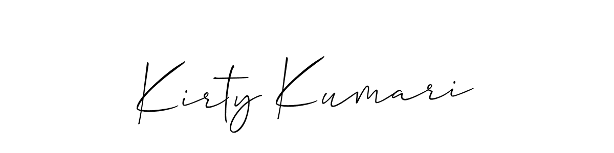 Also we have Kirty Kumari name is the best signature style. Create professional handwritten signature collection using Allison_Script autograph style. Kirty Kumari signature style 2 images and pictures png