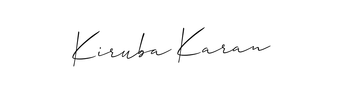 Make a beautiful signature design for name Kiruba Karan. With this signature (Allison_Script) style, you can create a handwritten signature for free. Kiruba Karan signature style 2 images and pictures png