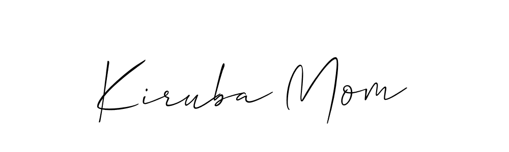 Make a beautiful signature design for name Kiruba Mom. With this signature (Allison_Script) style, you can create a handwritten signature for free. Kiruba Mom signature style 2 images and pictures png