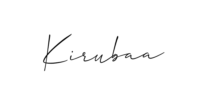 Make a beautiful signature design for name Kirubaa. With this signature (Allison_Script) style, you can create a handwritten signature for free. Kirubaa signature style 2 images and pictures png