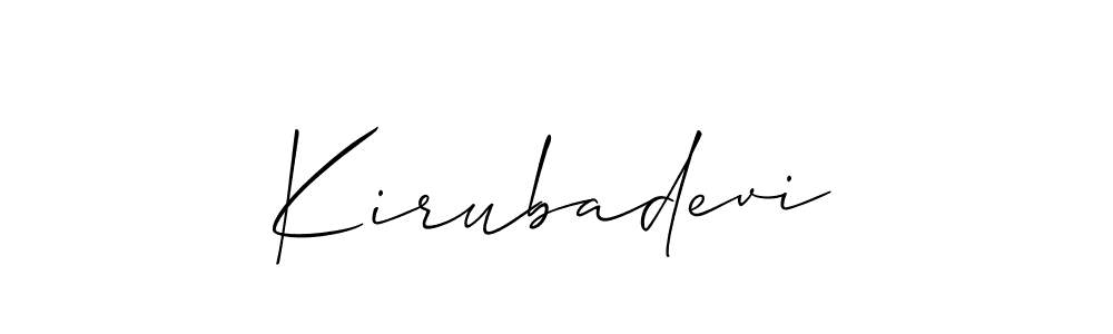 Also You can easily find your signature by using the search form. We will create Kirubadevi name handwritten signature images for you free of cost using Allison_Script sign style. Kirubadevi signature style 2 images and pictures png