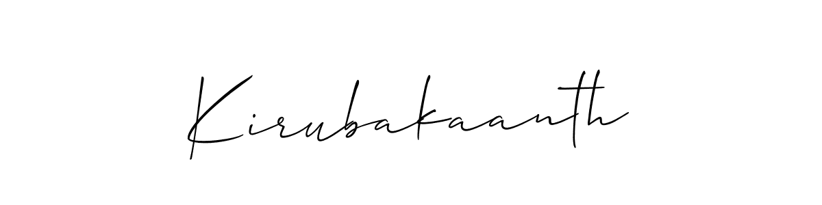 How to make Kirubakaanth signature? Allison_Script is a professional autograph style. Create handwritten signature for Kirubakaanth name. Kirubakaanth signature style 2 images and pictures png